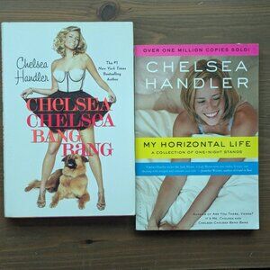 SIGNED Chelsea Handler Bang Bang & Horizontal Life Book Set Memoirs Autographed